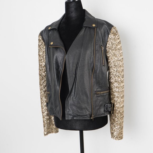 NWOT Romeo & Juiet Couture sequin moto jacket -M - Picture 3 of 7